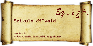 Szikula Évald névjegykártya